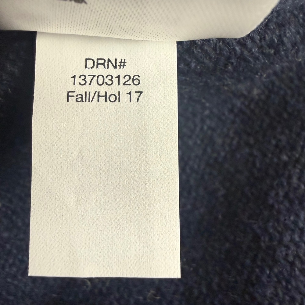 Eddie Bauer Mens Quarter Zip Sweater Navy Blue Gray‎ Stripe Wool Blend XL - Picture 8 of 8
